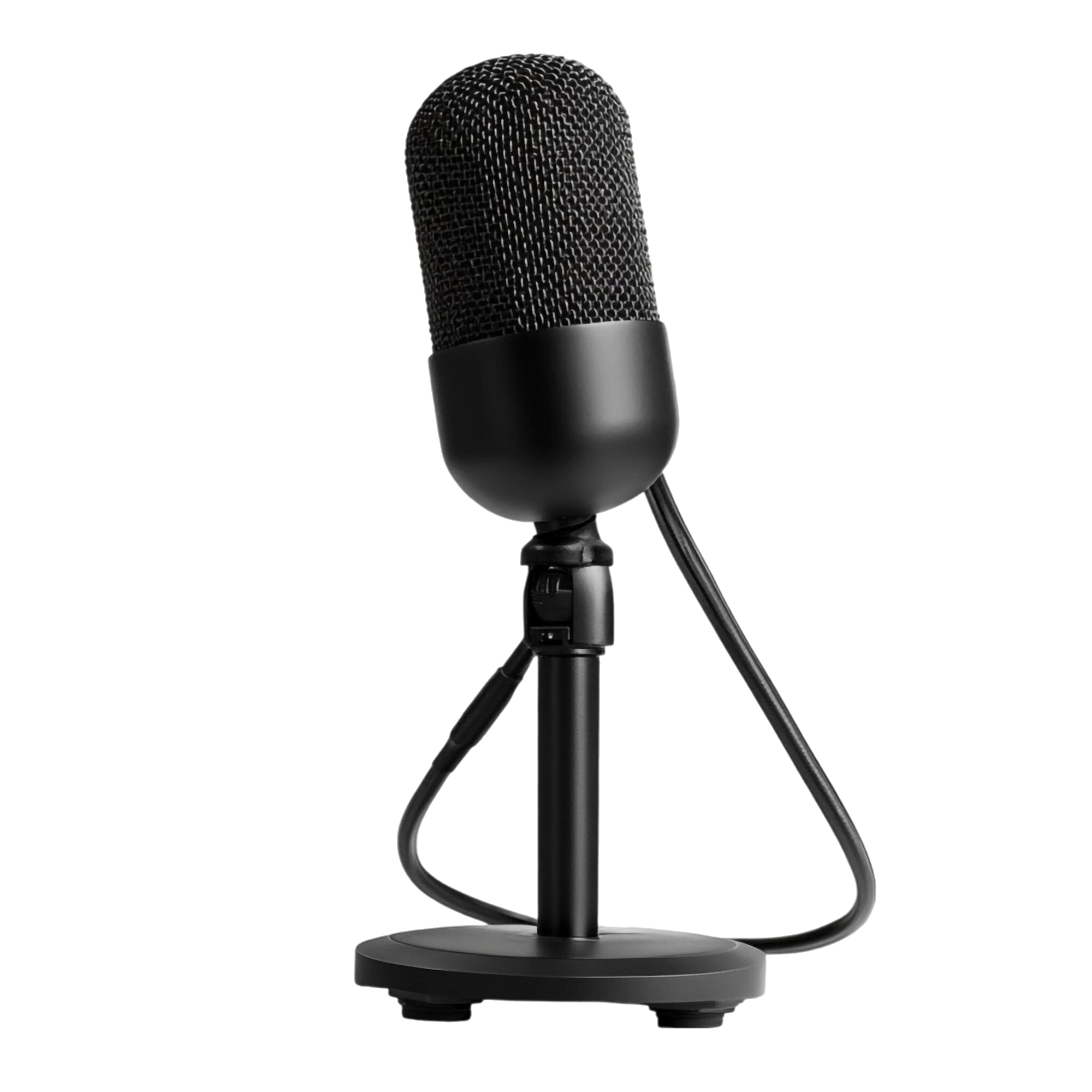 microfono condensador negro profesional soporte